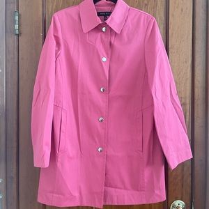 Hot pink trench coat by Anne Klein